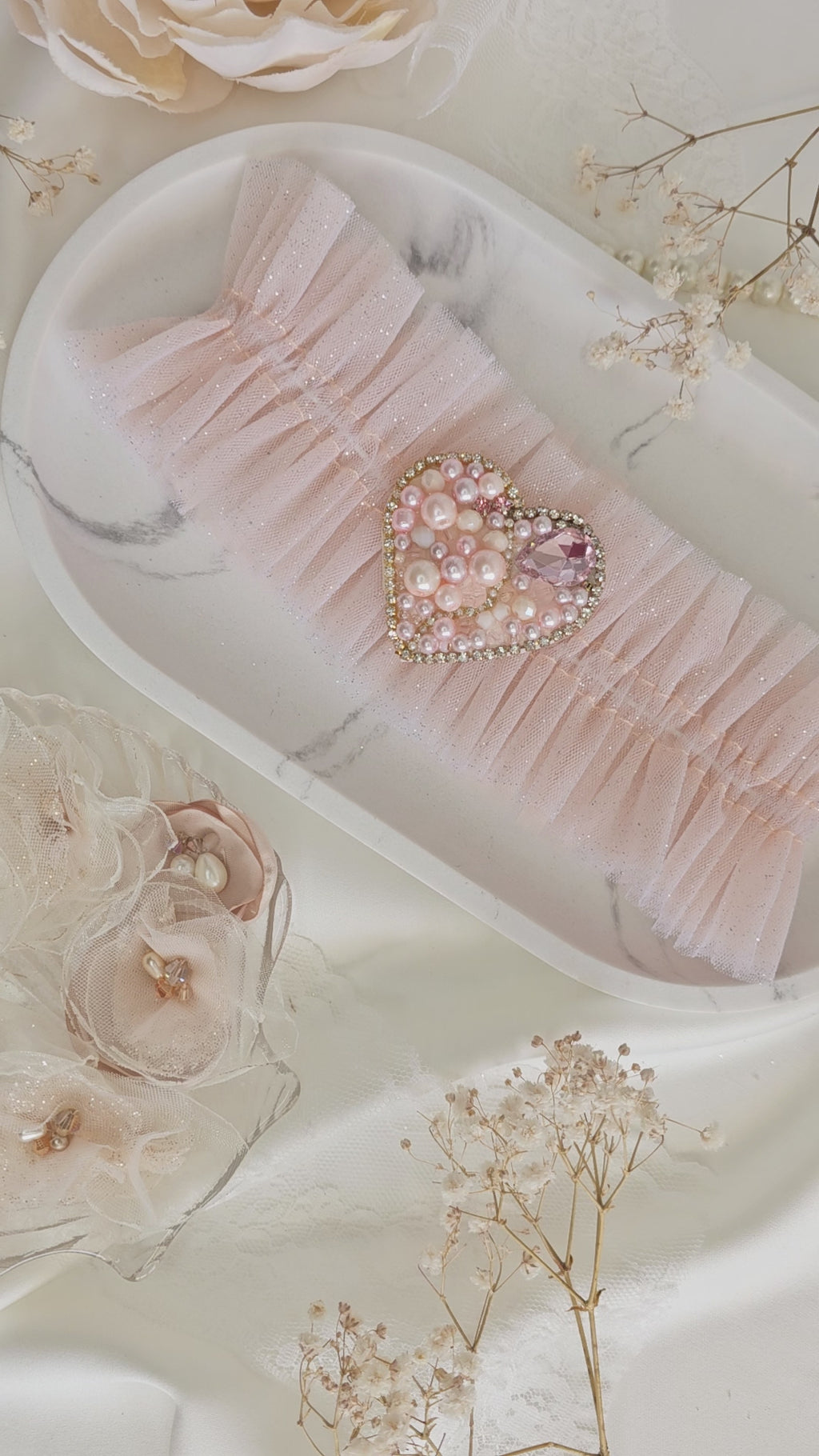 Podwiązka ślubna HEART