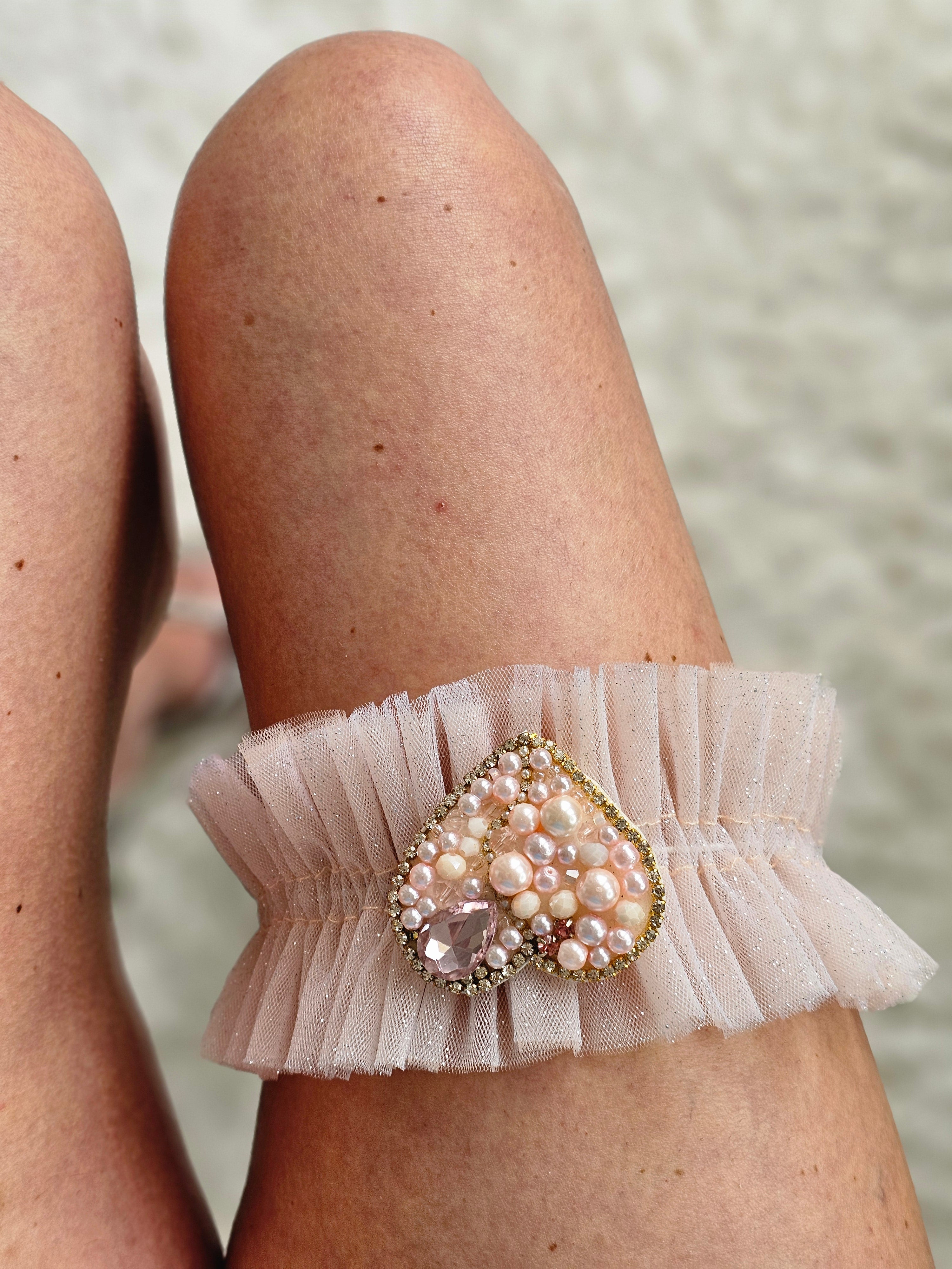 Podwiązka ślubna HEART