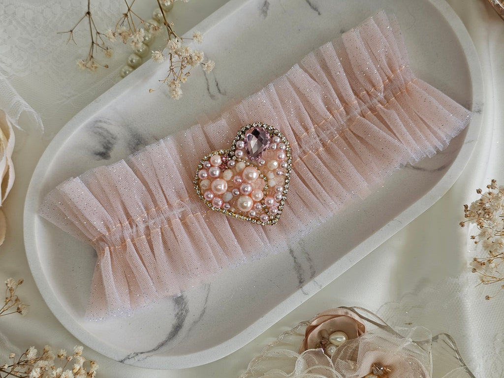 Podwiązka ślubna HEART