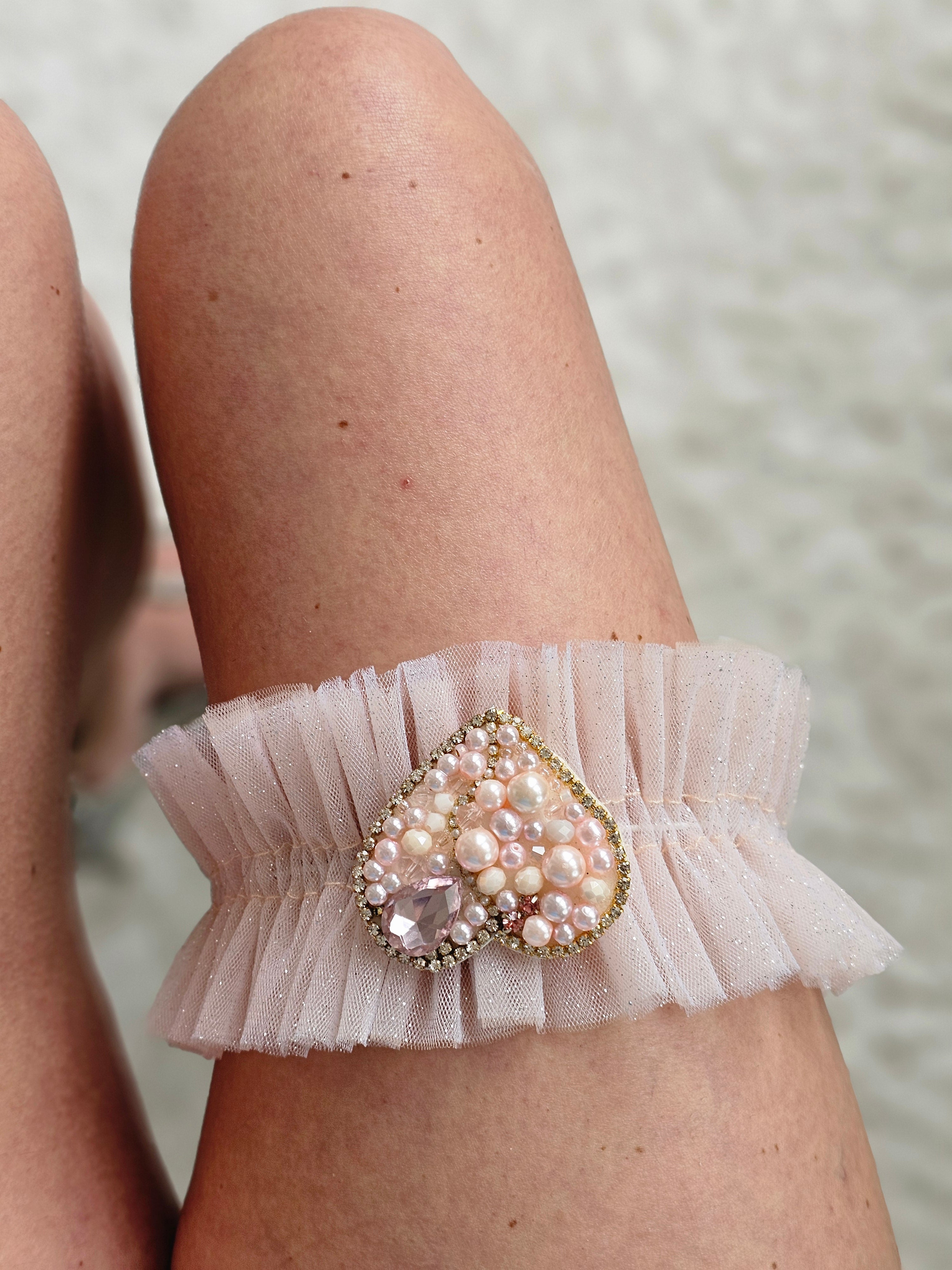 Podwiązka ślubna HEART