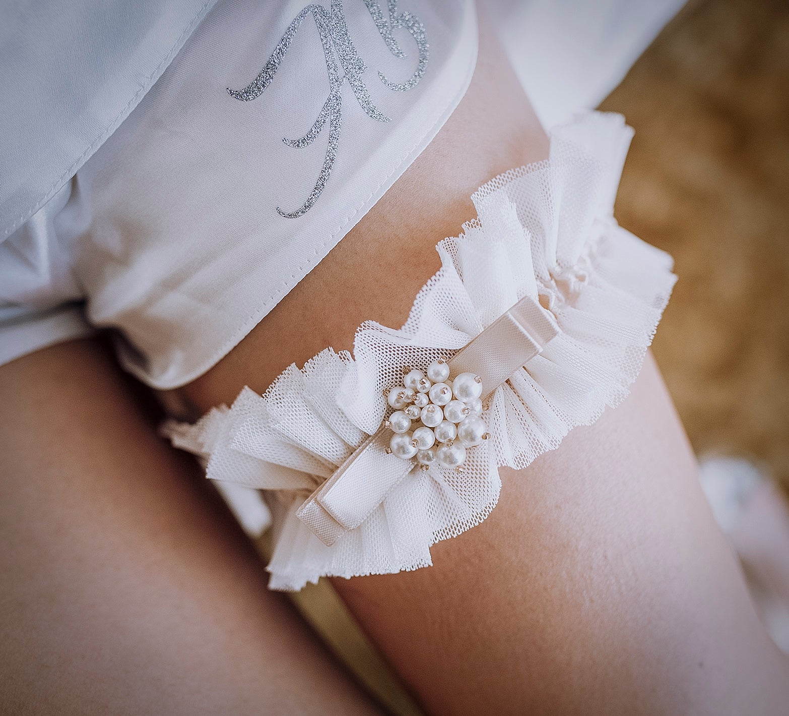 Podwiązka ślubna Pearls