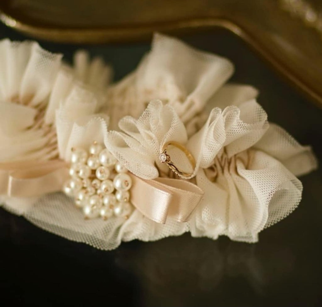 Podwiązka ślubna Pearls