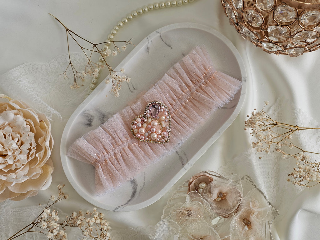 Podwiązka ślubna HEART