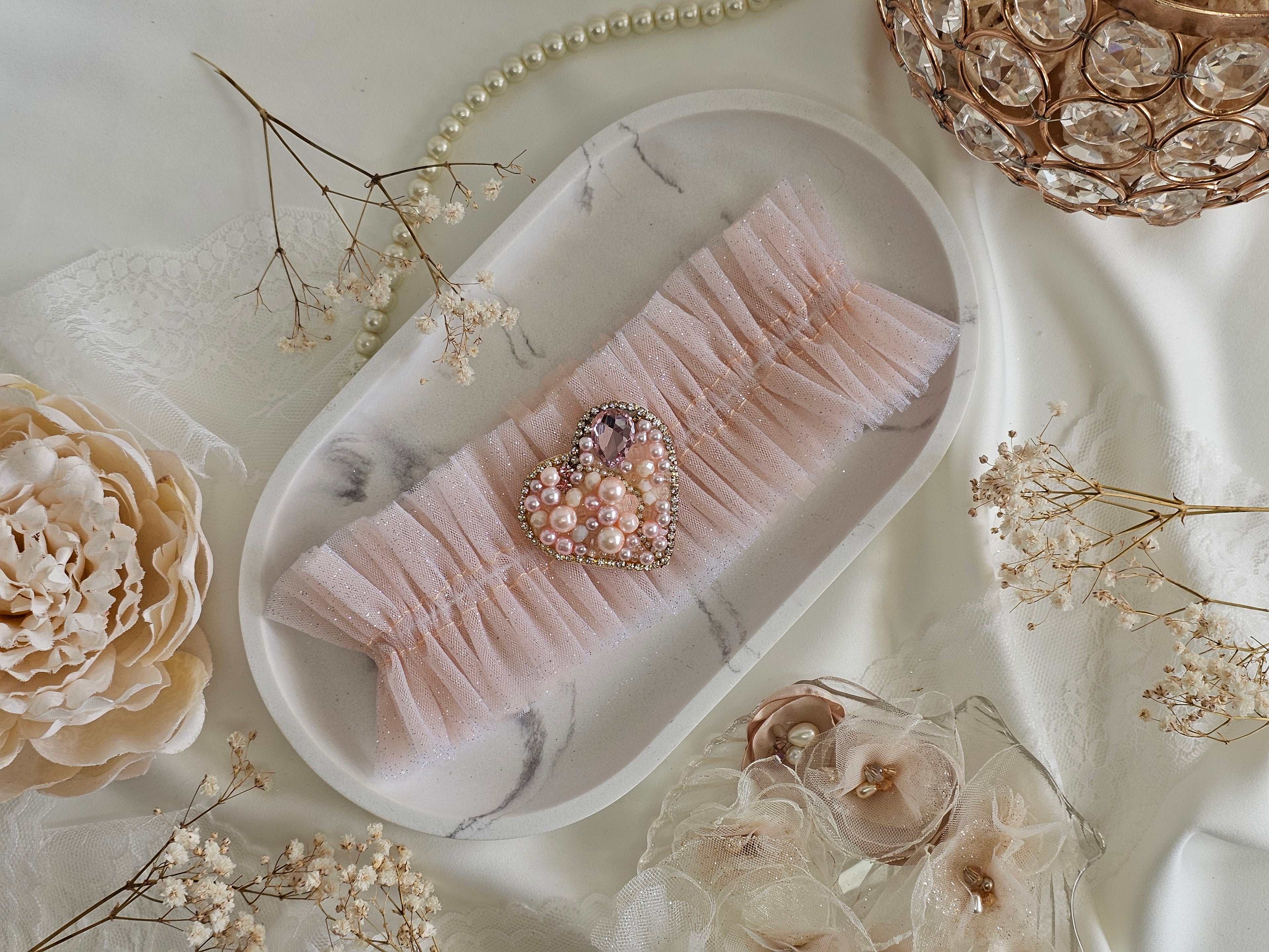 Podwiązka ślubna HEART