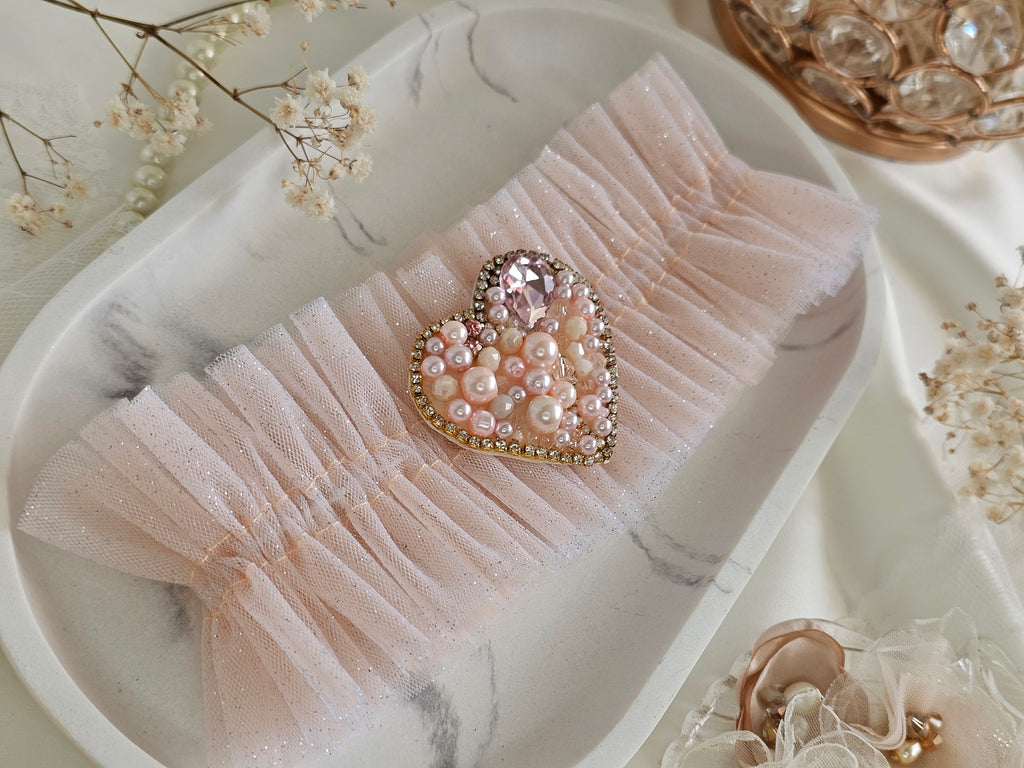 Podwiązka ślubna HEART