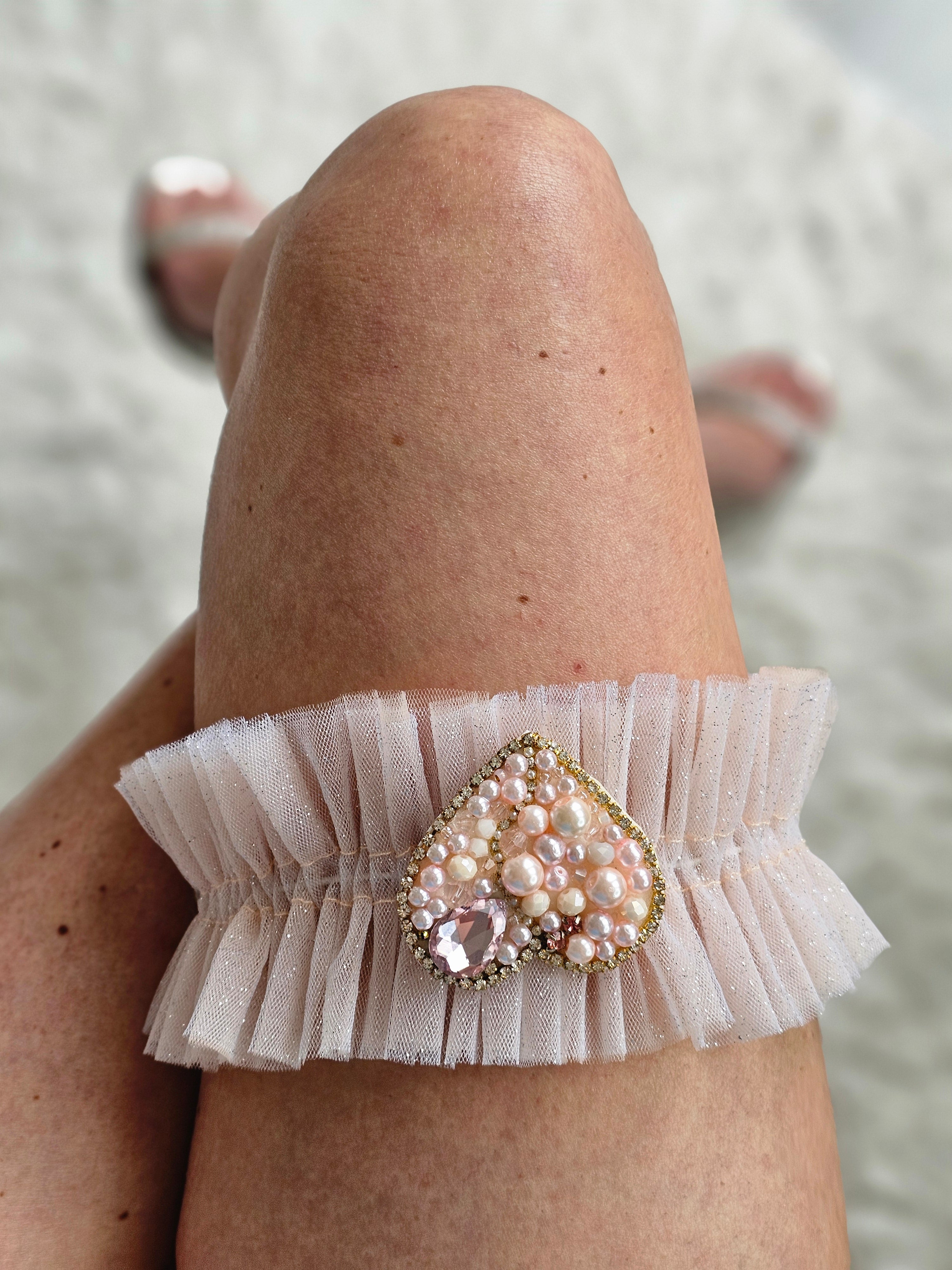 Podwiązka ślubna HEART