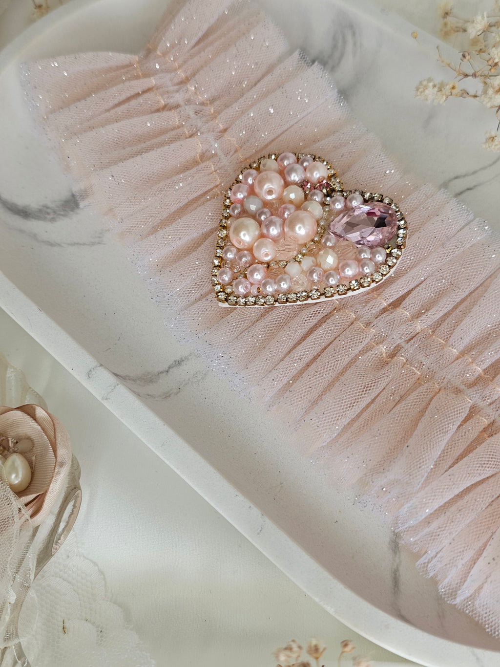 Podwiązka ślubna HEART