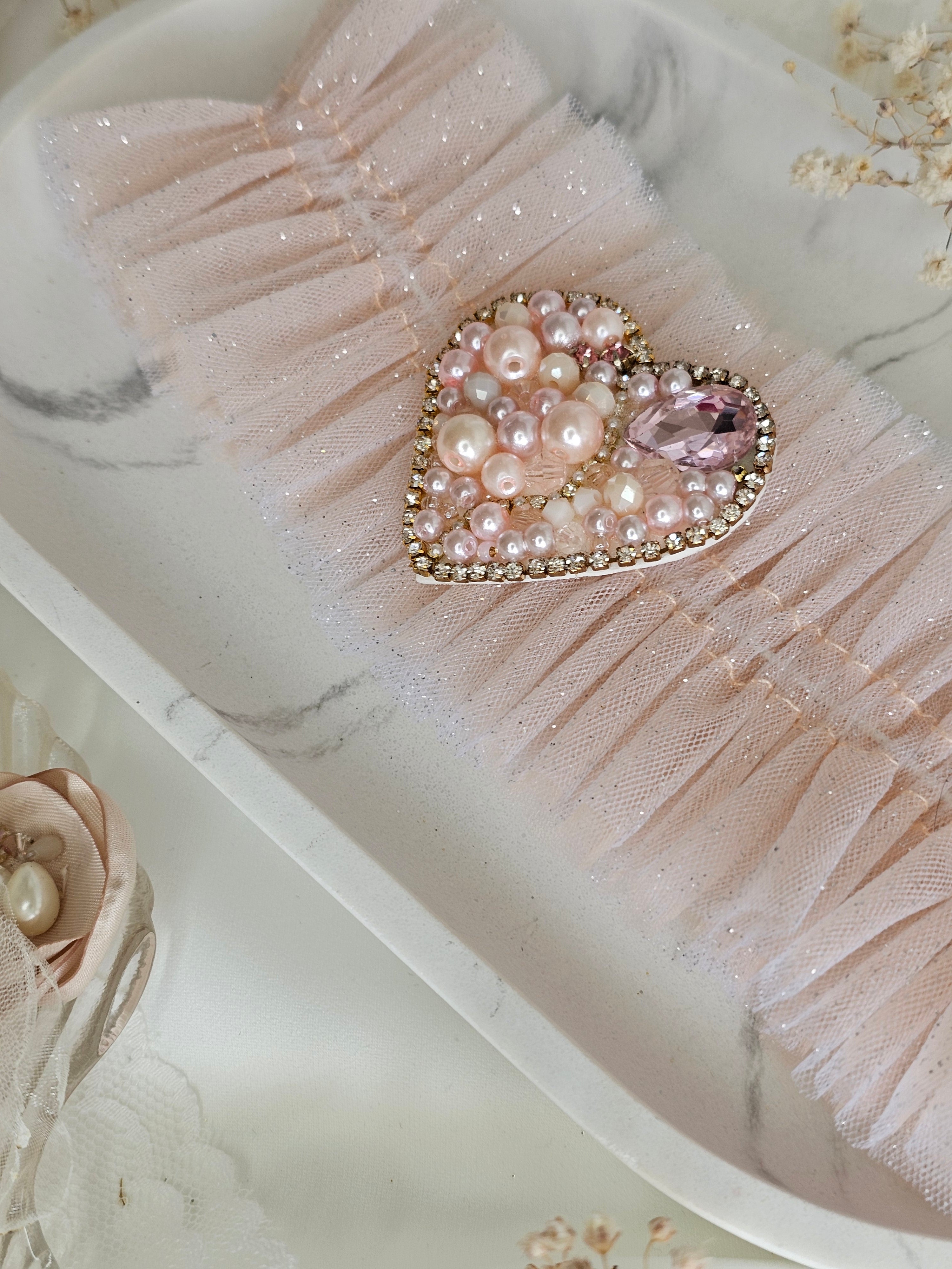 Podwiązka ślubna HEART